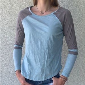 Caslon Turquoise and Grey Long Sleeve